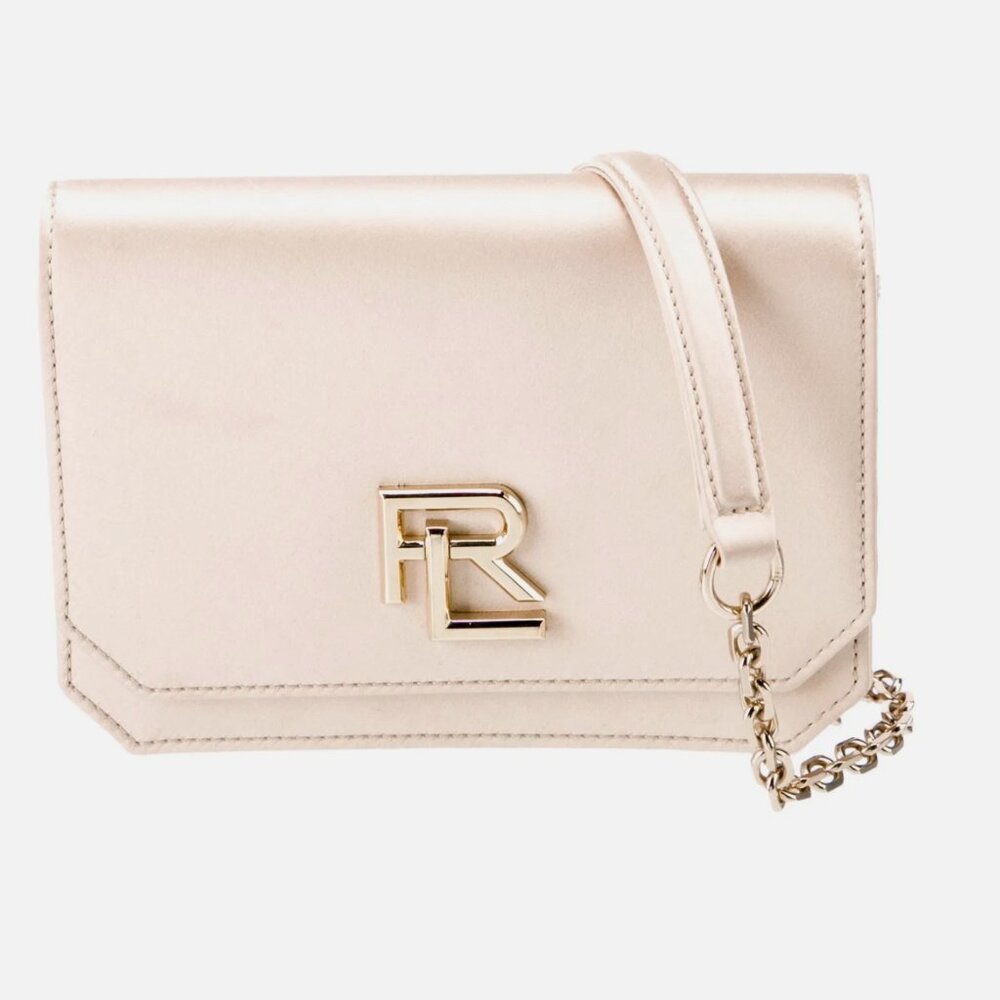 Ralph Lauren Purple Label Collection RL888 Womens silk satin leather purse Italy